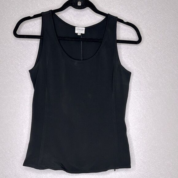 Armani Collezioni Sleeveless Slim Fit Silk Blend Top 2 - Picture 1 of 5